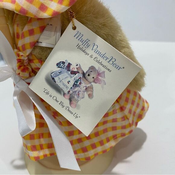 Vintage Muffy Vanderbear Spring Chicks Dress-up Bear Plaid Dress Teddy Bear - Picture 7 of 14